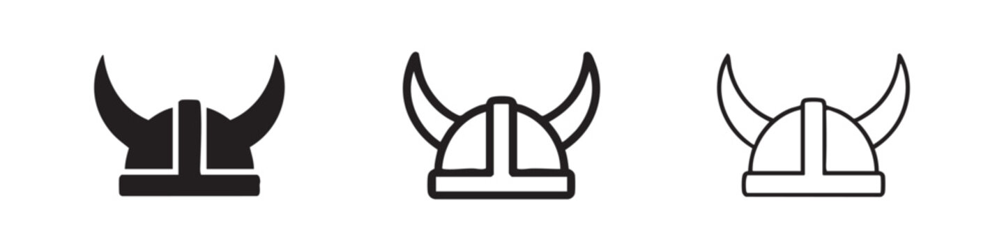 Viking Warrior Helmet with Horns History Icons