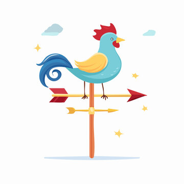 Cartoon Rooster Weather Vane