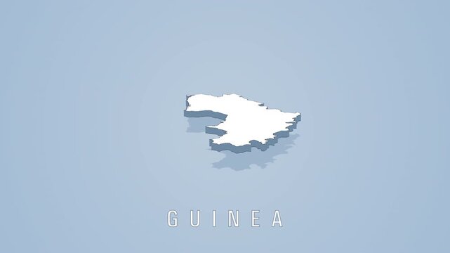 Guinea 3d map country rotating animation