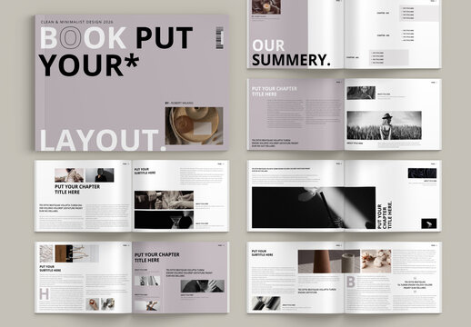 Minimal Book Title Layout Design Template Landscape