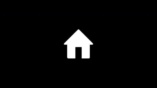 Digital house icon revealing glitch effect animation