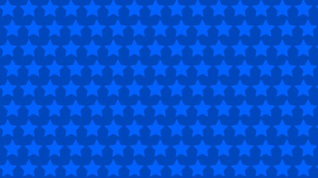 Seamless Looping Blue Star Pattern Background Animation.