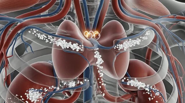 4K Animation of Parathyroid Glands and Calcium Balance in Human Anatomy with Vascular System Visualization