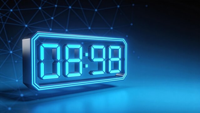 Digital clock displaying time