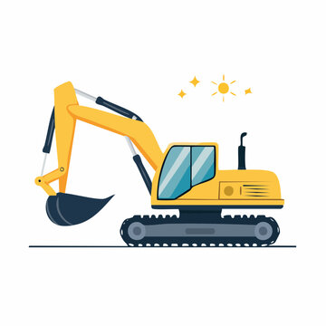 Yellow Excavator Illustration