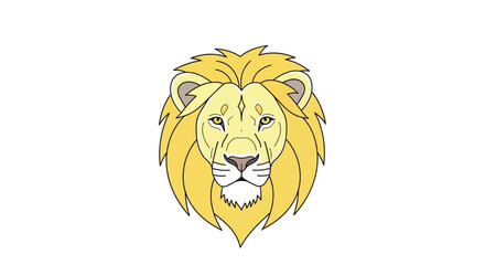 Lion Face Closeup Cartoon Illustration. © Meta