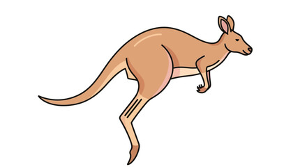 A kangaroo in mid hop motion. © Meta