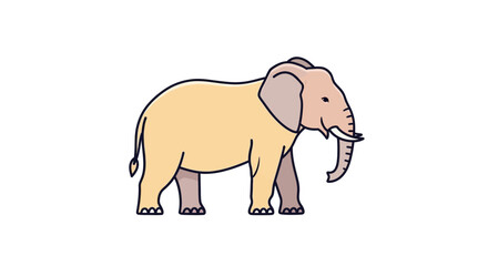 Fototapeta premium Cartoon elephant standing on ground.