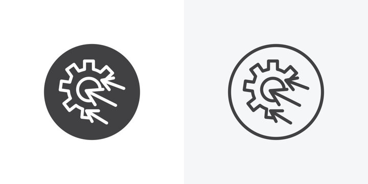 Efficiency icon vector sign symbol isolated on white. Stroke and clipart style