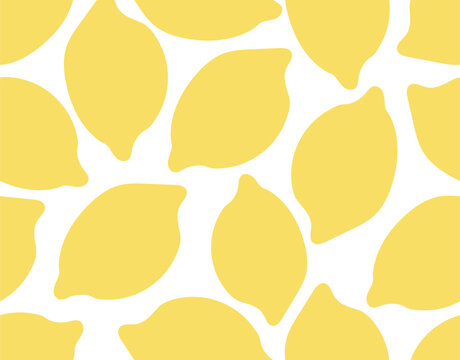 Seamless pattern with lemons. Vector flat background for scrapbooking, textile, wrapping paper
