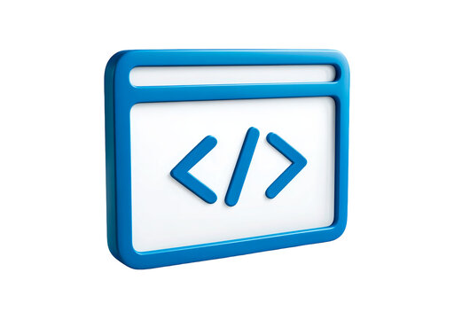 Blue code window icon with code brackets