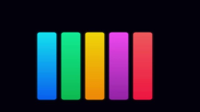 Vibrant Glowing Audio Equalizer | Colorful Music Spectrum Level Bar Animation