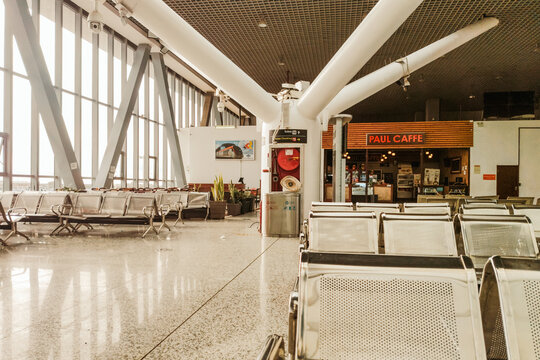 Spacious Waiting Area with Rows of Seating and a coffee Kiosk at the Nairobi SGR Terminus, Kenya
