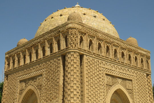 Samanid Mausoleum or Mausoleum of Ismail Samani (9th-10th century) Historic city of Bukhara. Uzbekistan. World Heritage.