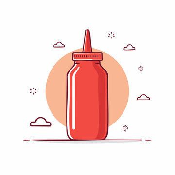 Red Squeeze Bottle Illustration