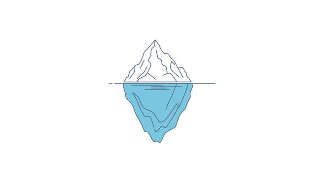 Iceberg floating in the ocean water.