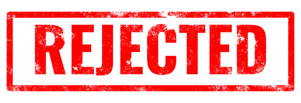 Red rejected rubber stamp impression