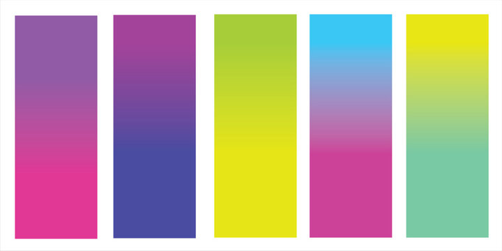 Social media duotone gradient background set. Social network stories soft colorful theme pack. Rainbow graphic display, wallpaper. Modern vibrant mobile app design. Blending bright duo colors template
