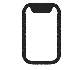 手書きのスマートフォン　アイコン　色無し　線画 © pecorin