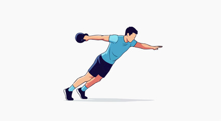 Fototapeta premium Man performing kettlebell swing exercise dynamic movement for fitness and strength training