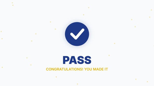Professional Certification Exam Result Calculation and Congratulations Pass Success Screen