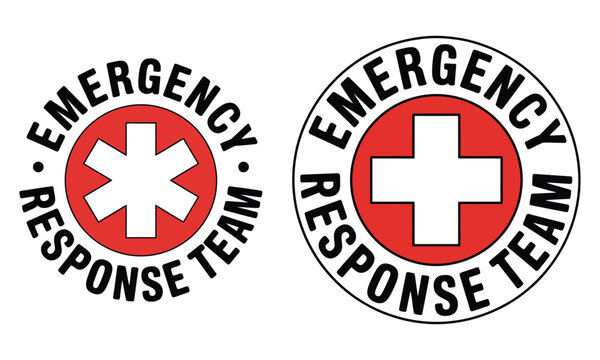 Emergency response team medical badge logo illustration