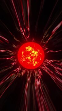 Proxima centauri flares. 3d animation