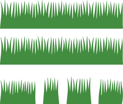 Illustrazione vettoriale in stile flat di erba e elementi naturali. Ideale per sfondi, design ecologico, paesaggi, UI e grafiche moderne a tema natura.	
