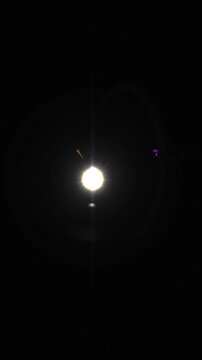 Sun and mercury. 3d animation