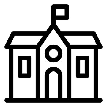 School Building Campus Education Facility Icon