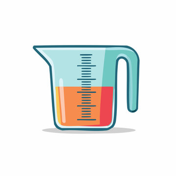 Cartoon Measuring Cup with Orange Liquid