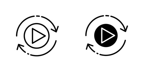 Fototapeta premium Playback icon on white background, editable stroke svg 10
