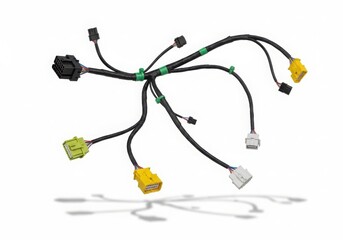 Obraz premium Car wiring harness with multiple connectors