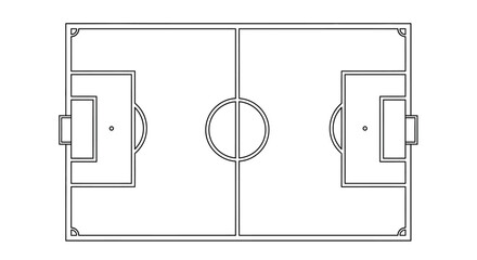 Soccer field diagram with markings lines. © TheArk