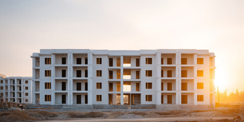 Obraz premium Unfinished residential building under construction