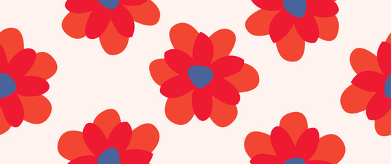 Naklejka premium Minimalist abstract floral pattern. Vector seamless background. Modern illustration. Perfect for textile design, screensavers, covers, cards, invitations and posters.