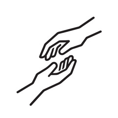 Obraz premium Minimalist Geometric Helping Hands Icon