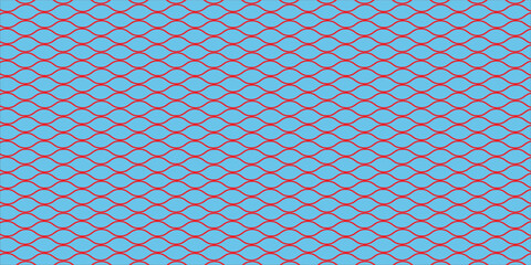 Mesh texture for fishing nets. Seamless red pattern for sportswear or soccer goal, volleyball net, basketball hoop, hockey, athletics backgroun blue. © Hery