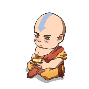 baby Aang With his favorite Egg Tart png