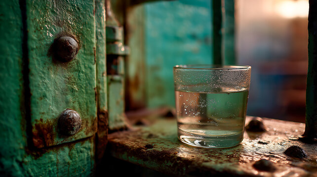Rusty Industrial Water Glass