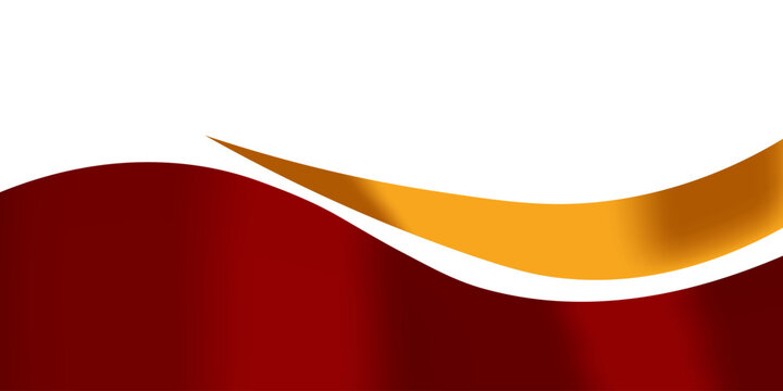 Curved golden yellow wave and a deeper red wavy border, footer vector illustration,suit for banner, web, and presentation