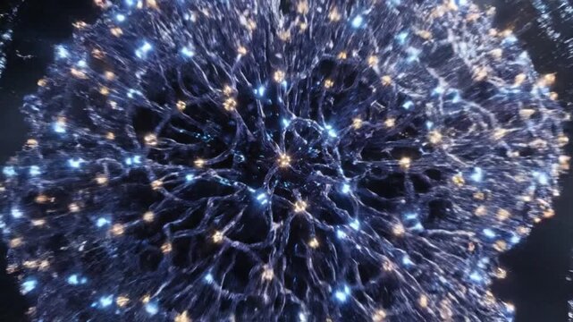 Exploring neural networks in action digital space abstract visualization high-tech environment close-up view innovative conceptualization
