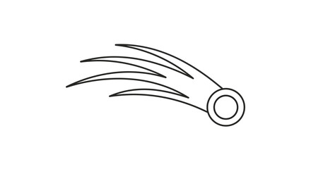 Simple comet icon line art drawing. © Dhii