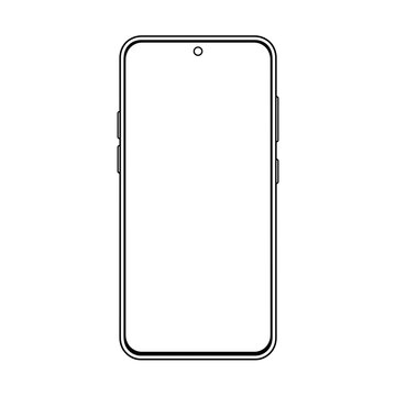Mobile phone outline symbol icon front view design for modern UI interface