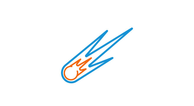 Comet with blue and orange trail.