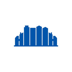 Fototapeta premium Minimalist Urban Skyline Composing Modular High Rise Blocks for Real Estate Promotion
