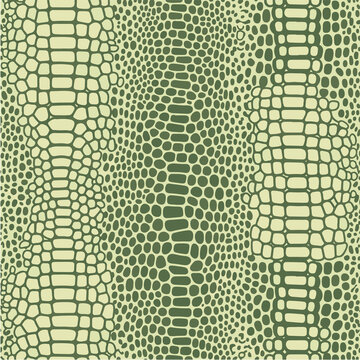 Green crocodile skin texture closeup.