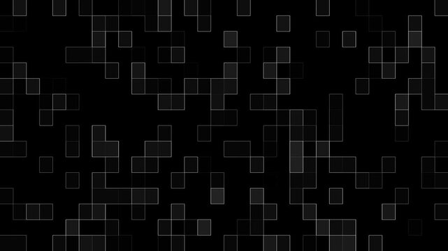 Modern Technology Background with Abstract White Neon Grid Pattern on Black Backdrop, Futuristic Digital Art Featuring Data Inspired Geometric Structure for Multimedia Visuals and Creative Motion Desi