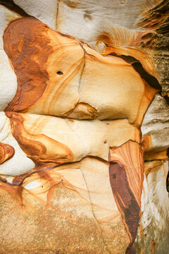 Abstract sandstone layers and erosion patterns in Bako National Park