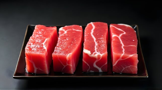raw tuna fresh on a plate